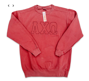 Suzette Embroidered Sorority Sweatshirt - Alpha Chi Omega