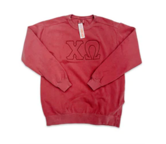 Suzette Embroidered Sorority Sweatshirt - Chi Omega