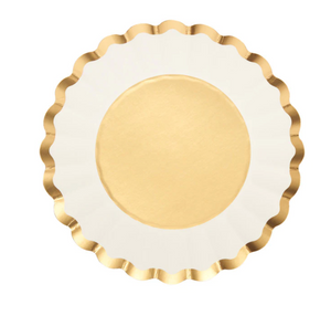 Gold & White Flower Salad Plates