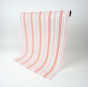 Pink Striped Paper Table Runner