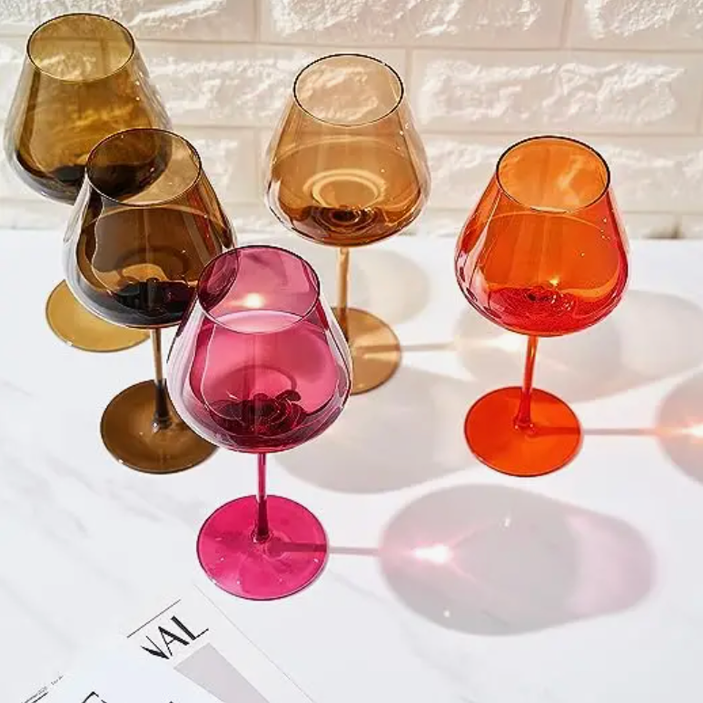 Colored Crystal Wine Glass
