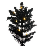 Flocked Black Artificial Pre-lit Christmas Tree