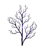 Black Twig Tree - Purple/Orange Lights 4'