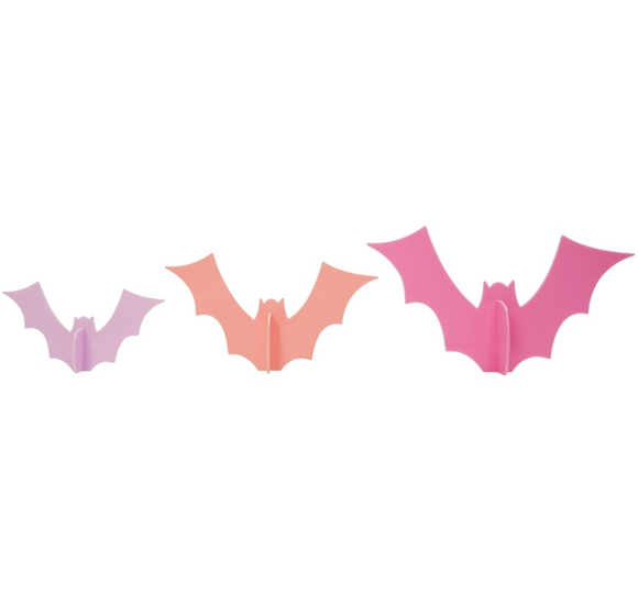 Acrylic 3D Bats - Pink/Purple/Coral