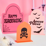 Acrylic Colorful Halloween Tombstones - Pink/Orange