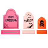 Acrylic Colorful Halloween Tombstones - Pink/Orange