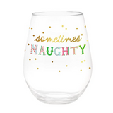 Naughty/Nice Stemless Wine Glass