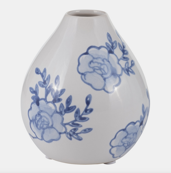 Chinoiserie Bud Vase - Blue/White