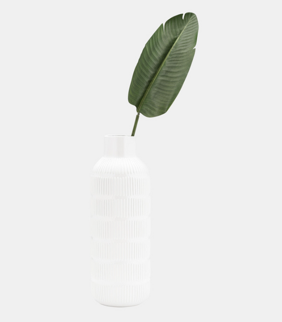 Pearl Stripe Vase - White