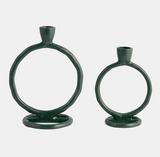 Round Ring Taper Candleholder - Black