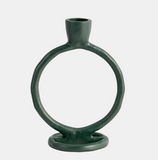 Round Ring Taper Candleholder - Black