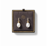 Odette Pearl Hoop & Charm Earrings - CZ/Pearl