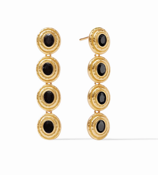 Tudor Tier Earrings - Obsidian Black