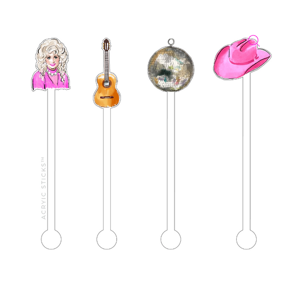 Disco Dolly Acrylic Stir Sticks Combo