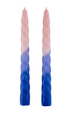 Pink/Blue Swirl Taper Candle