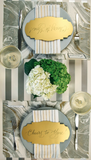 Silver Classic Stripe Table Runner