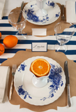 Navy Classic Stripe Table Runner