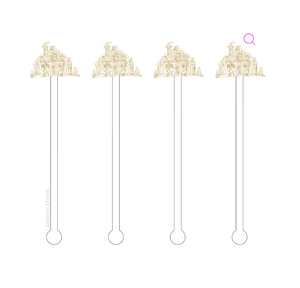 Golden Gingerbread House Acrylic Stir Sticks