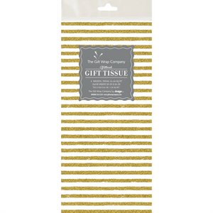 Gold Glitter Stripe Tissue Paper