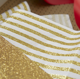 Gold Glitter Stripe Tissue Paper