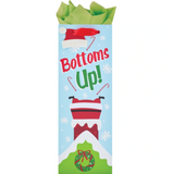 Bottoms Up Santa Wine Bottle Bag