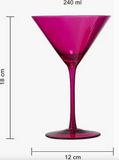 Hot Pink Crystal Martini Glass