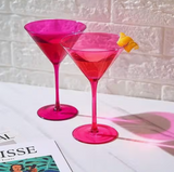 Hot Pink Crystal Martini Glass