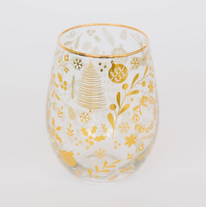 Gold Elegant Stemless Wine Glass