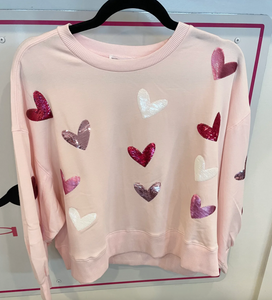 Millie Hearts Sequin Sweatshirt