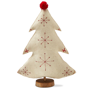 Embroidered Wool Tree Decor - Large