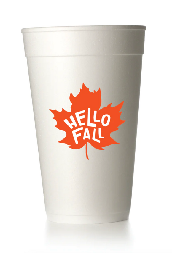 Hello Fall Styrofoam Cups