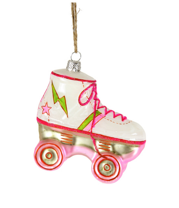 Pink Rollerskate Ornament