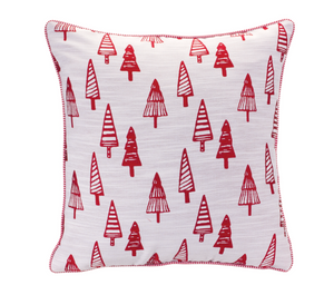 Red Christmas Trees Pillow