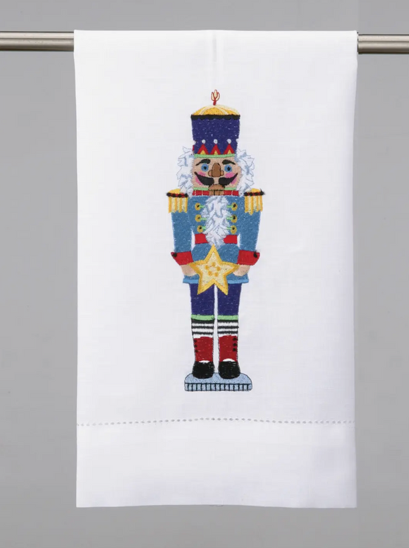 Nutcracker Embroidered Tea Towel