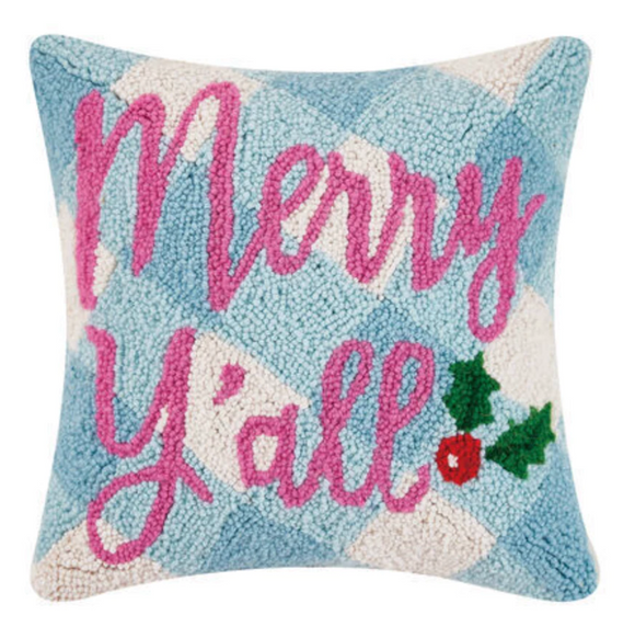 Merry & Holly Hook Pillow