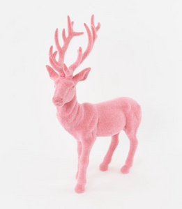 Flocked Pink Deer