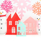 Acrylic Holiday Houses - Red/Pink/Mint