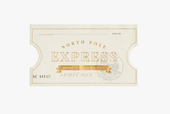 North Pole Express Ticket Shaped Guest Towels