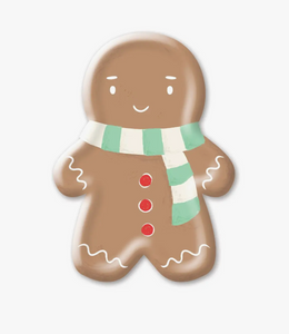 Scarf Gingerbread Man Diecut Plates