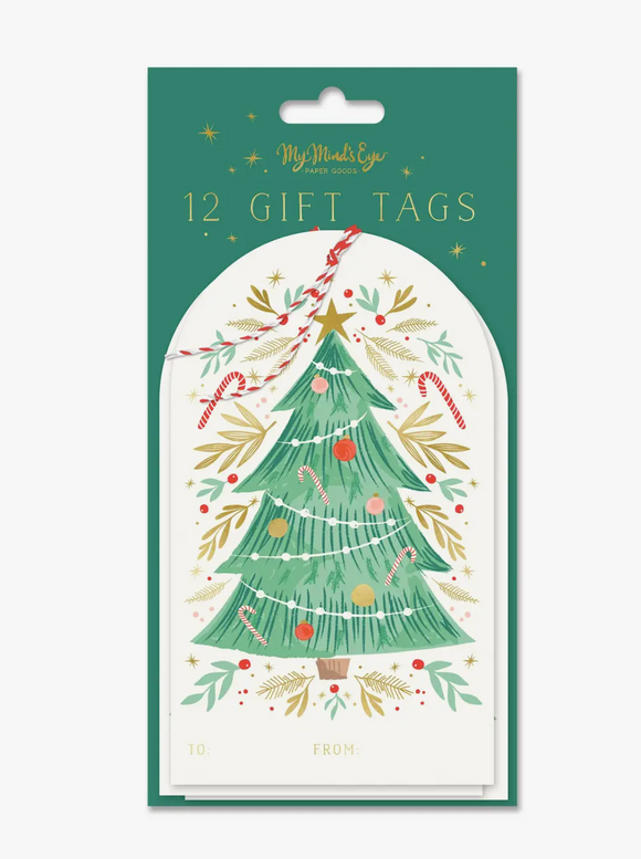 Golden Christmas Tree Over-Sized Gift Tags