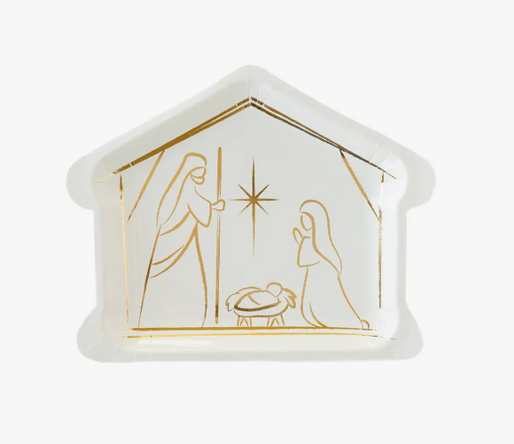 Nativity Diecut Plates