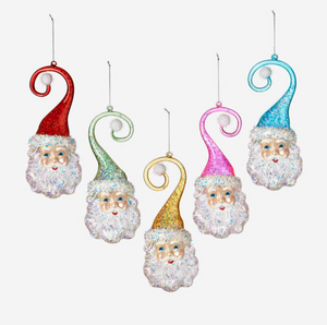 Santa Multi Colored Swirl Hat Ornament