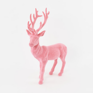 Flocked Pink Deer