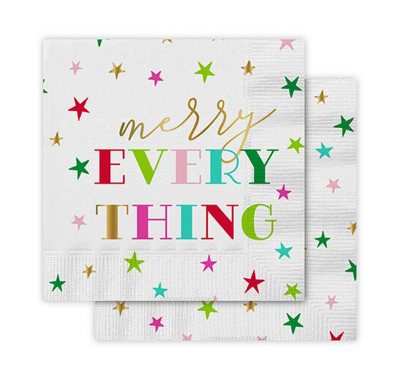 Merry Everything Stars Beverage Napkins