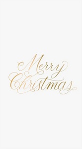 Gold Foil Merry Christmas Guest Towels