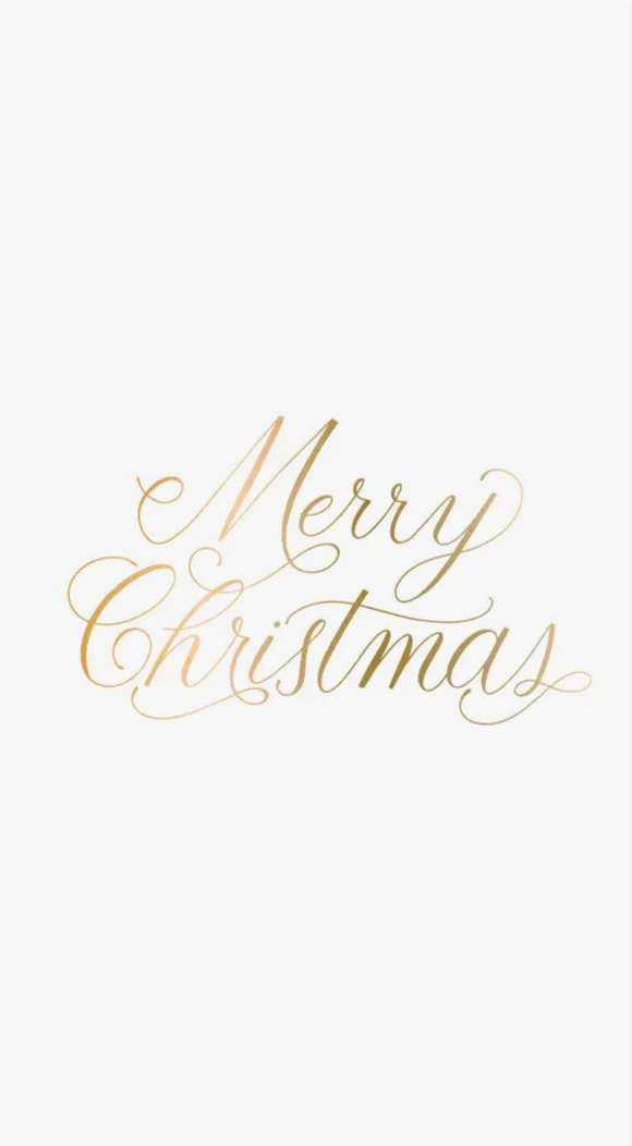 Gold Foil Merry Christmas Guest Towels