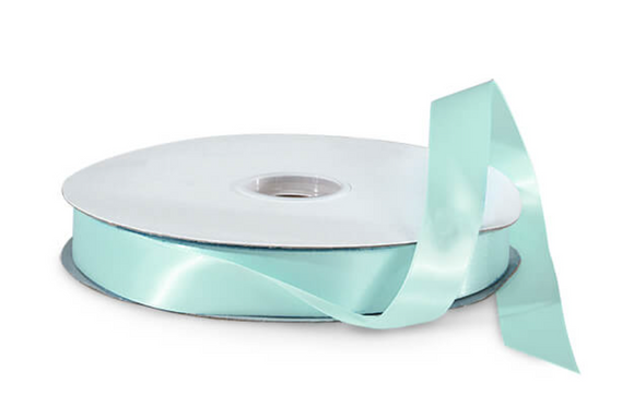 Aqua Blue Double Faced Satin Ribbon - 7/8