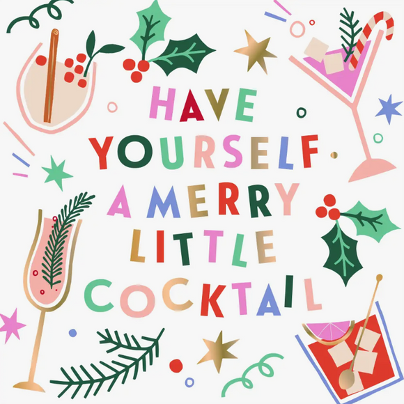 Merry Little Cocktail Beverage Napkins