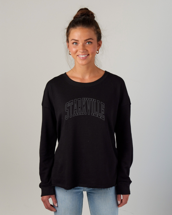 Starkville Sweatshirt - Black Embroidered