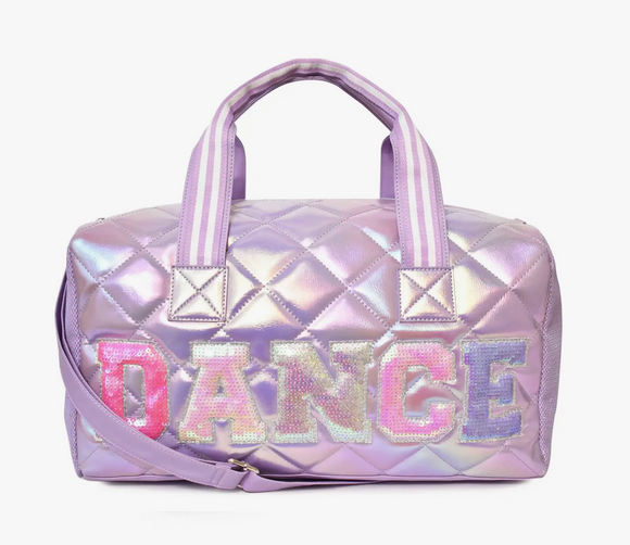 Dance Sequins Metallic Quilted Duffle Bag